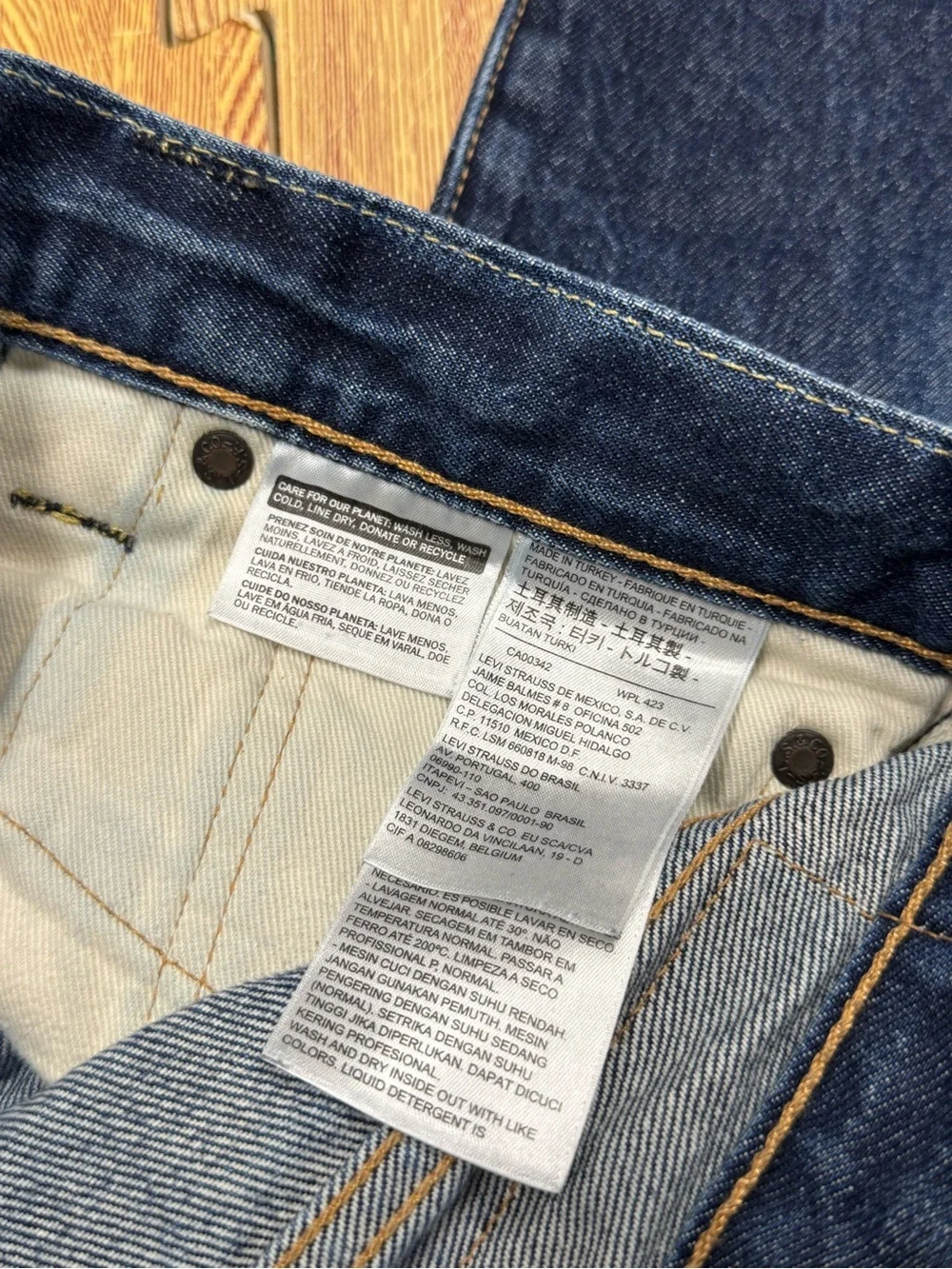 Levis 511 Jeans Mens 30x30 Blue Slim Fit Red Line Selvedge Denim Cotton Whisker